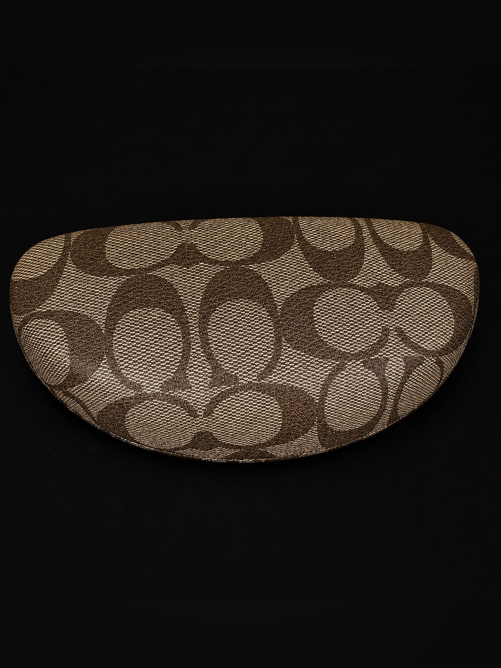 Coach Signature Sunglasses Eyeglasses Hard Case Brown Tan Monogram C